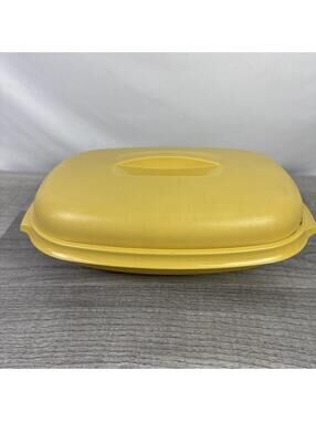 Tupperware Harvest Gold 3 Piece Microwave Vegetable Rice Steamer Strainer 1273-7